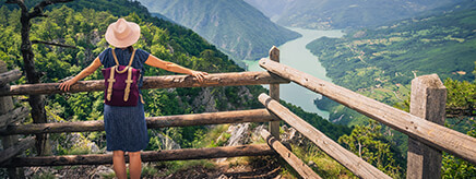 Image of woman looking across landscape